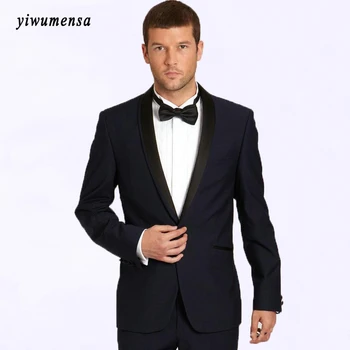 

Costume Homme Mariage 2 Pieces Jacket With Pants Smoking Business Blazer Wedding Suits For Men Custom Made Traje Hombre M153