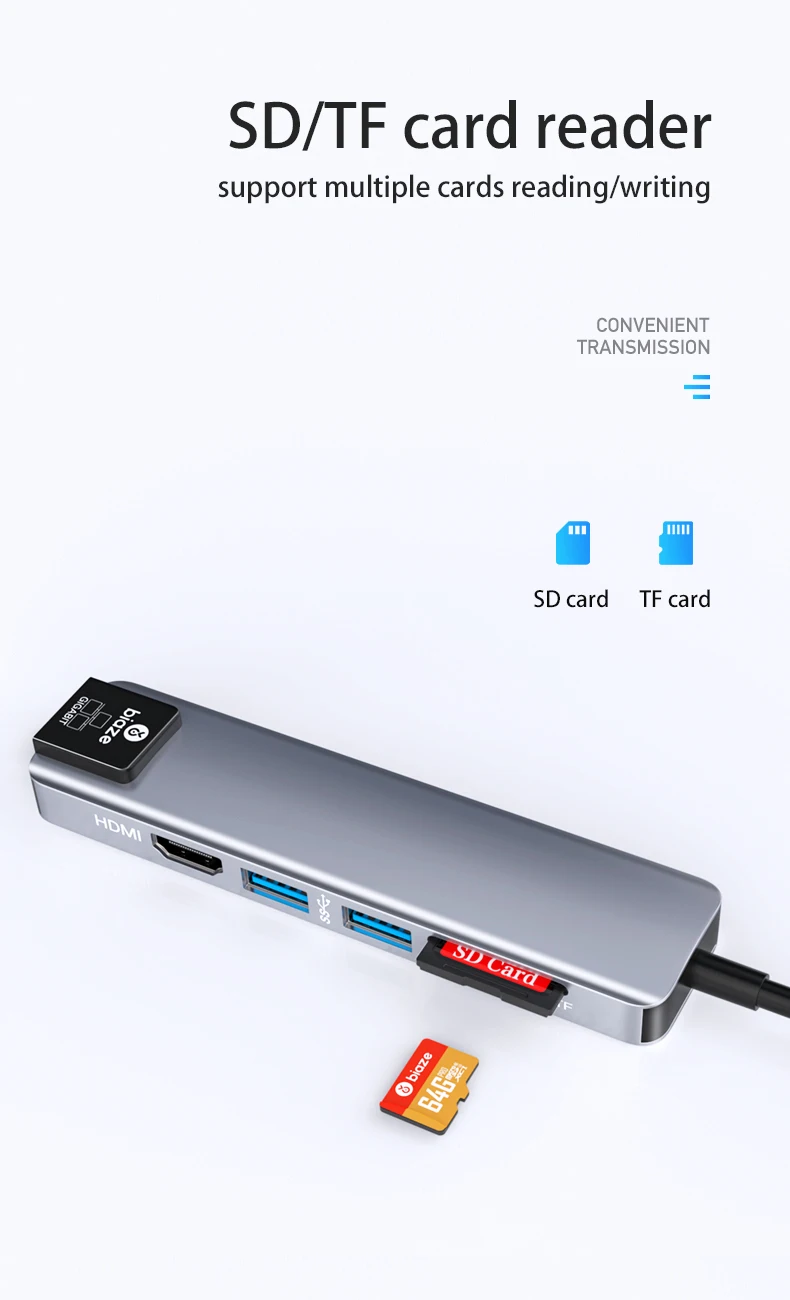 Usb-хаб Biaze type C для мульти USB 3,0 HDMI RJ45 TF/SD кард-ридер адаптер для MacBook Pro Galaxy S9 S8 huawei P30 P20 type C концентратор