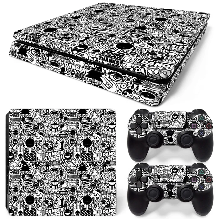 Free Drop Shipping Vinyl Cover Decal for PS4 Slim Skin Sticker for PlayStation 4 Slim Console