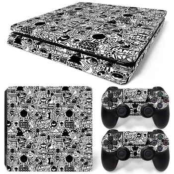 

Free Drop Shipping Vinyl Cover Decal for PS4 Slim Skin Sticker for PlayStation 4 Slim Console & 2 Controllers skin sticker