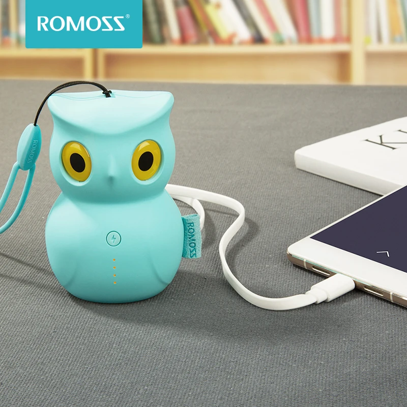 

ROMOSS 5200mAh Power Bank Perfect Owl Personalized Gift 2.1A Output Portable Charger For iPhone Samsung And Other Smartphones