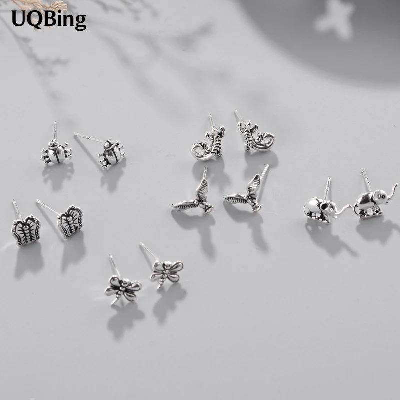 Хорошее качество ювелирные изделия Ретро 925 стерлингового серебра животные серьги гвоздики ювелирные изделия Pendientes Brincos модные ювелирные изделия
