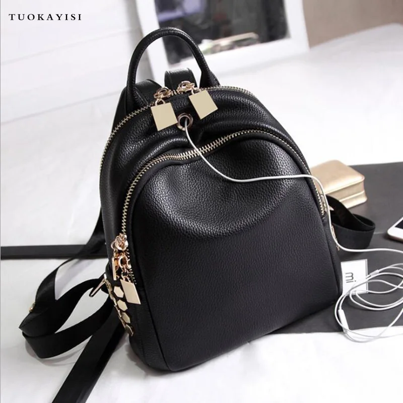 

Backpacks Woman 2017 Mini Leather Backpack Female Solid Color Bookbag Mochila Gift Backbag Backpack Schoolbag For Girls