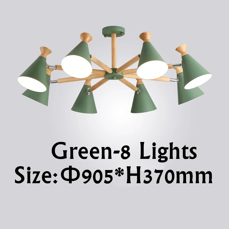 Аппаратные средства, современная светодиодная Люстра для гостиной, спальни, квадратная внутренняя Потолочная люстра, лампа, светильники - Цвет абажура: Green-8 lights