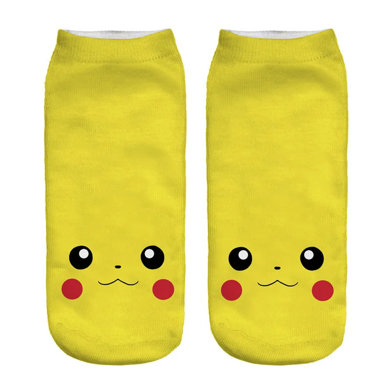 Hot Item Unisex POKEMON Character Printed Cotton Short Sock Casual ...