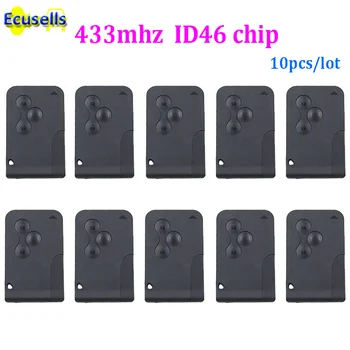 

10pcs/lot Smart card Remote key fob 3 button 434MHZ PCF7947 ID46 chip for Renault Megane Scenic 2003-2008