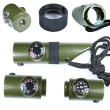 7 в 1 полевое, для выживания свисток с компасом и термометром фонарь Лупа безопасности и выживания Z906