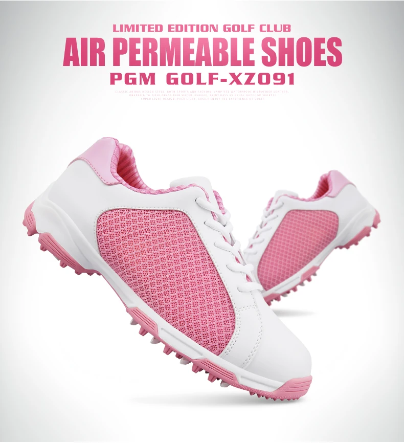 Новые PGM туфли для гольфа Ms. лакированные Нескользящие туфли дышащая сетчатая обувь с 3D дышащей прорезью внутри противоскользящая запатентованная обувь