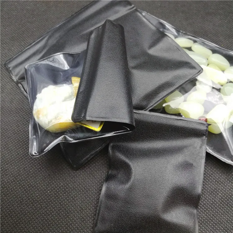 100pcs Thick One Side Clear Plastic Jewelry Zip Lock Bag Black PVC Anti-oxidation Plastic Rings Beads Pearl Storage Pouches 4