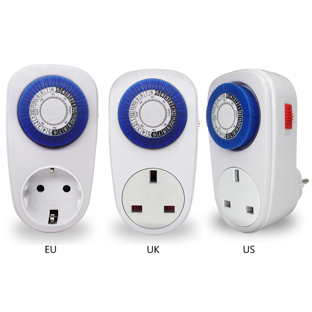 

Tool New Arrival 24Hr Mechanical Electrical Plug Program Switch Outlet Timer EU/US/UK Plug 24 Hour Timer Switch Socket Socket