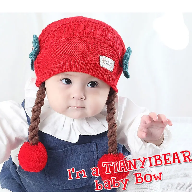 Beautiful Baby Hat New Toddler Girls Hats Flowers Braided Infant Caps
