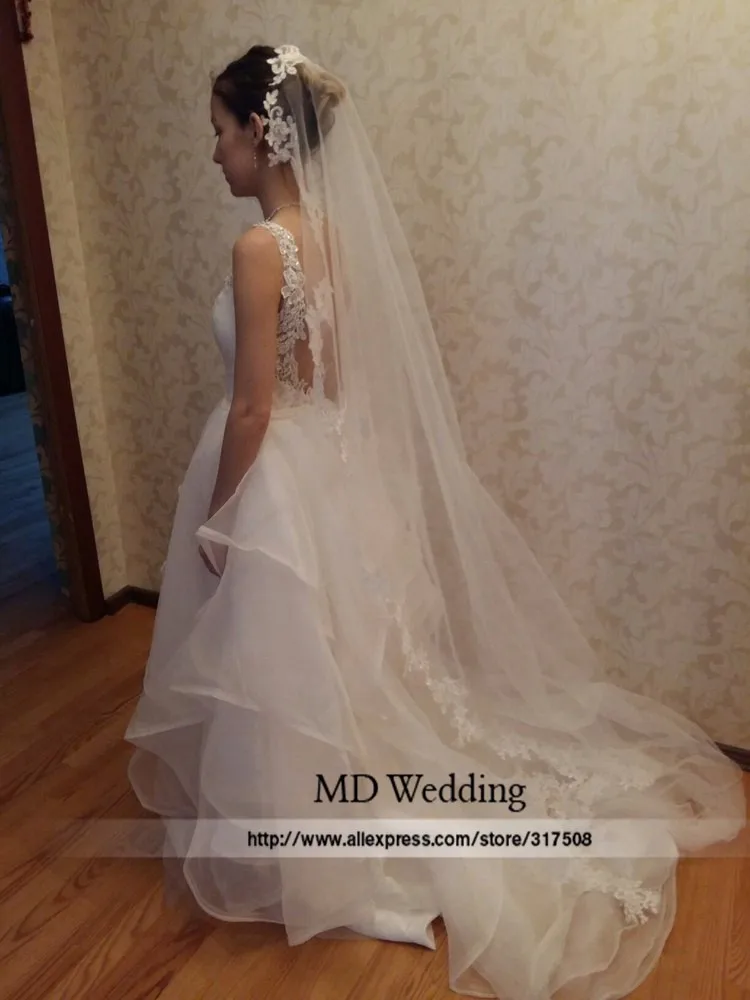 2018 White/Ivory Wedding Veil 5m Long Comb Lace Mantilla Cathedral Bridal Accessories Veu De Noiva Real Photos MD30 | Свадьбы и