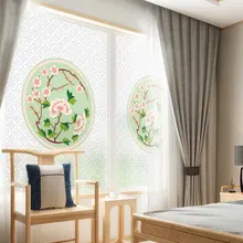 Цветочный язык оконные наклейки ванная комната свет Непрозрачный анти-прозрачный туалет матовые стеклянные пленочные стикеры на стекло