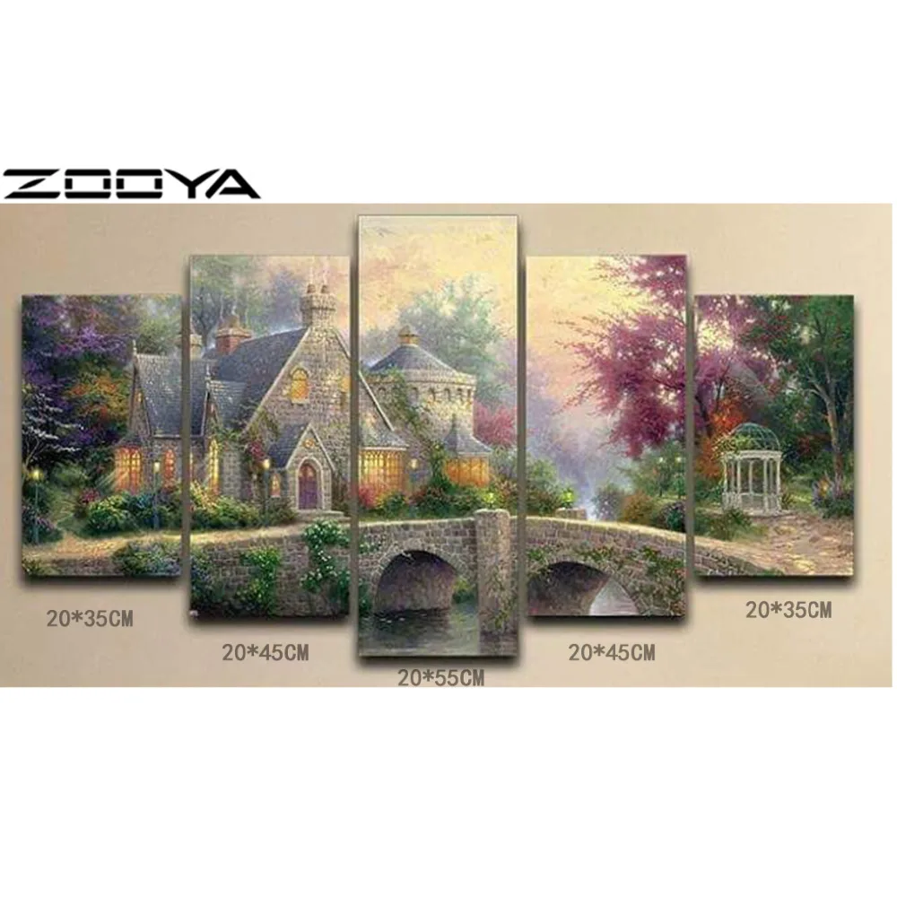 

ZOOYA 3d Needlework Diamond Painting Beautiful Cabin Home Decor Diamond Embroidery All Drill Rhinestone Mosaic Pictures AT1739