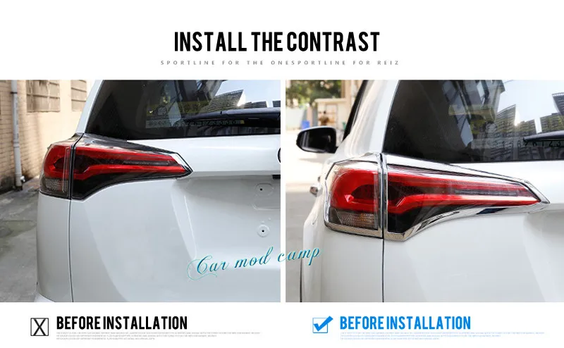 Для Toyota RAV4 RAV 4 ABS Хром сзади хвост крышка свет лампы планки 4 шт. автомобиль укладки аксессуаров