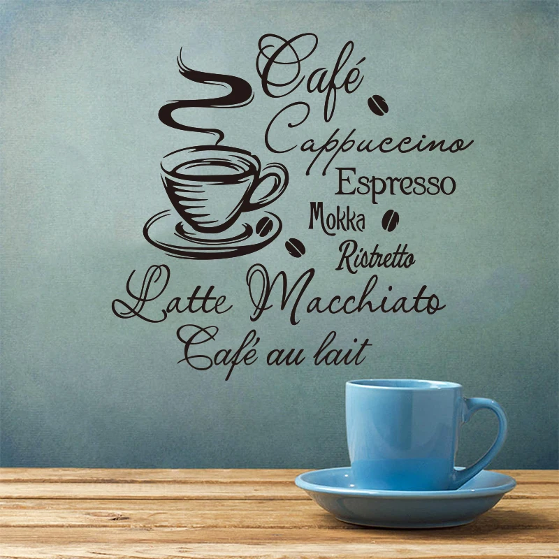 Coffee Kitchen Vinyl Wall Stickers Kitchen Coffee Shop removable Wall Mural Decals Home Decor House Decoration Wall Art DW1045 Coffee Kitchen Vinyl Wall Stickers Kitchen Coffee Shop removable Wall Mural Decals Home Decor House Decoration Wall Art DW1045