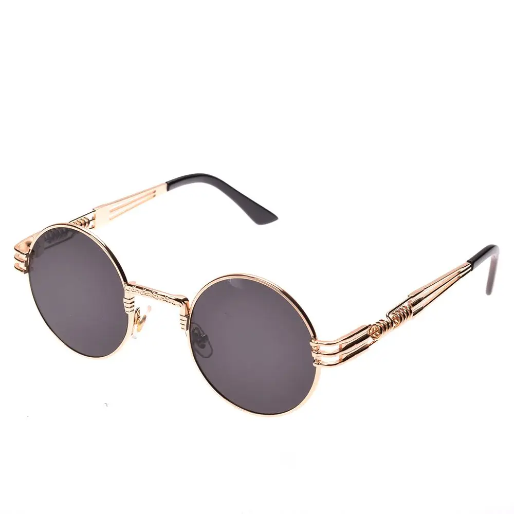 Buy Vintage Gothic Steampunk Sunglasses Metal Wrap Eyeglasses Round Shade 1 pc
