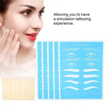 

5Pcs Tattoo Practice Permanent Makeup Microblading Eyebrow Training Silicone Fake Skin for Needle Machine Supply Kit