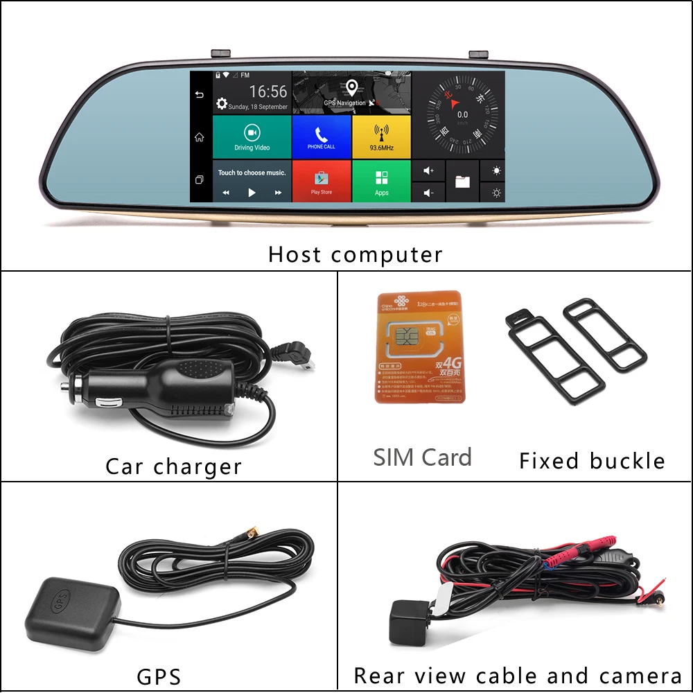 Авто Full HD 1080P видео рекордер камера gps заднего вида 7 дюймов Dash Cam Автомобильный