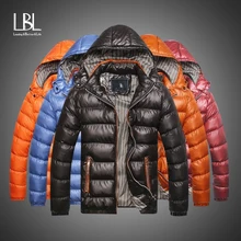 Новинка, зимние мужские парки, теплый пуховик, Повседневная парка, мужские водонепроницаемые куртки, повседневная приталенная ветровка с капюшоном, пальто для мужчин