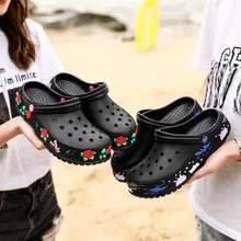 Мужская повседневная обувь; мужские сандалии; коллекция года; мужские шлепанцы; нескользящая пляжная обувь; EVA; Легкие женские вьетнамки на полой подошве; садовые сандалии