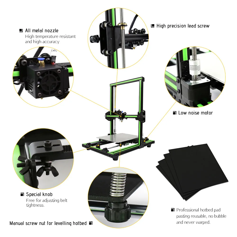 Anet E10 3D-принтеры DIY Kit частично собран мульти-язык программного обеспечения Алюминий сплав рамки супер строительный Объем 8 Гб TF карты