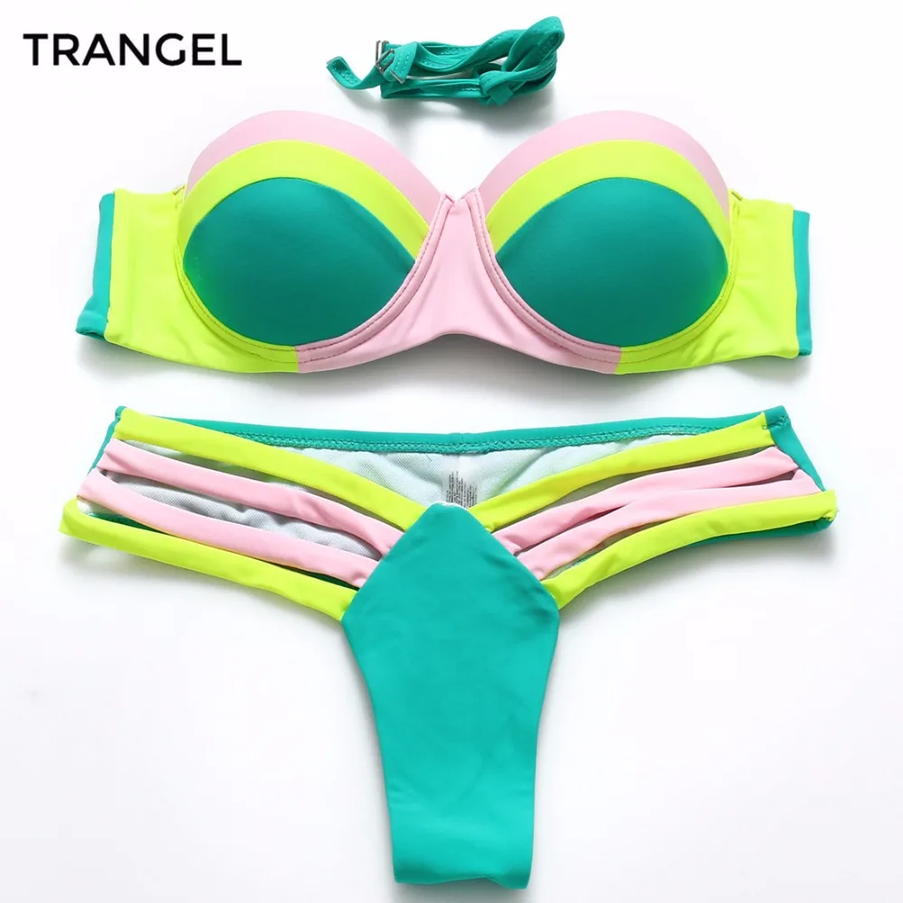 

Halter swimwear bikini set 2017 women bandeau push up leopard biquini low waist swimsuit bikini set new arrival hot sales