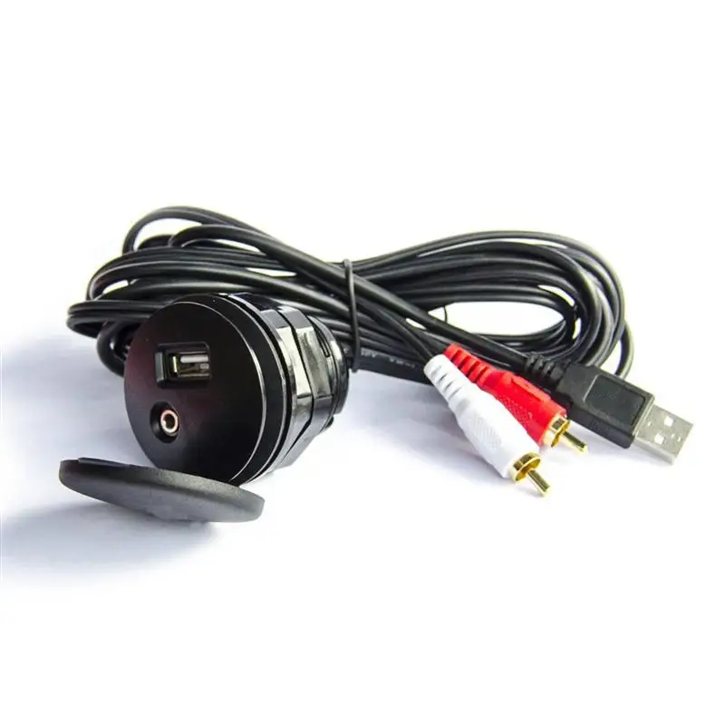 Автомобильный Dash крепление установка USB/AUX 1/8 2 RCA расширение Данных AV кабель Водонепроницаемый