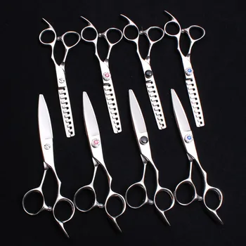 

1Pair 6" 17cm 440C Customize Logo Barber Scissors Cutting Shears Thinning Scissors Professional Hair Scissors Styling Tool C9021