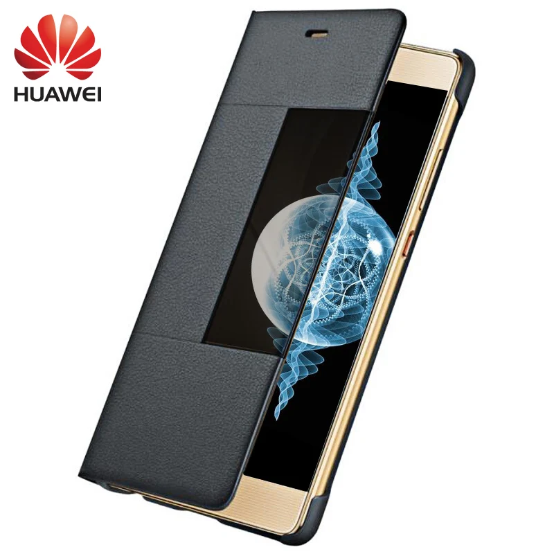 Huawei P9 P9 Plus Case Cover 100% Original Leather Luxury Smart Window ...