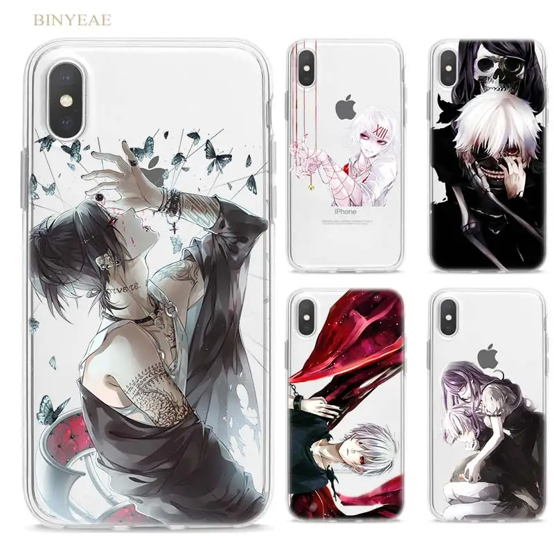 

Tokyo Ghoul Case for iphone XR XS Max 5 5SE 5C 6 6S 7 7S 8 Plus X 10 Silicone Transparent Coque Cover TPU Shell Japanese Anime