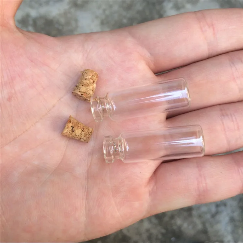 Mini botellas de vidrio de bayoneta con corcho, transparentes, de deseos,  DY, 12x28x6mm, 100 unidades, 1,4 ml - AliExpress