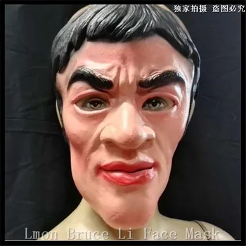 

Free shipping New Arrivals Funny Famous Man Bruce Lee Latex Mask For Halloween Costume Party Human Face Bruce Lee Mask Cosplay
