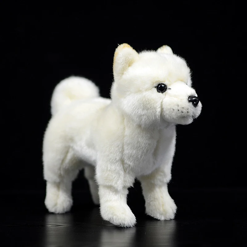20 см мягкие стоя белый японский Шиба ину плюшевые игрушечные лошадки Kawaii реалистичные собака чучело Малыш игрушка Рождество подарки на
