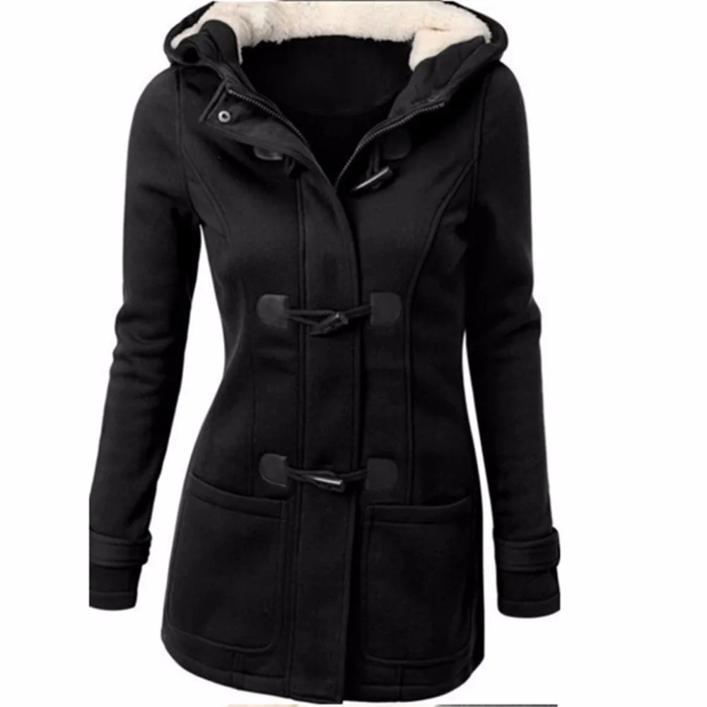 

Especially long trench coat for women Spring Autumn Overcoat Female Long Hooded Horn Button Outwear trenchcoat