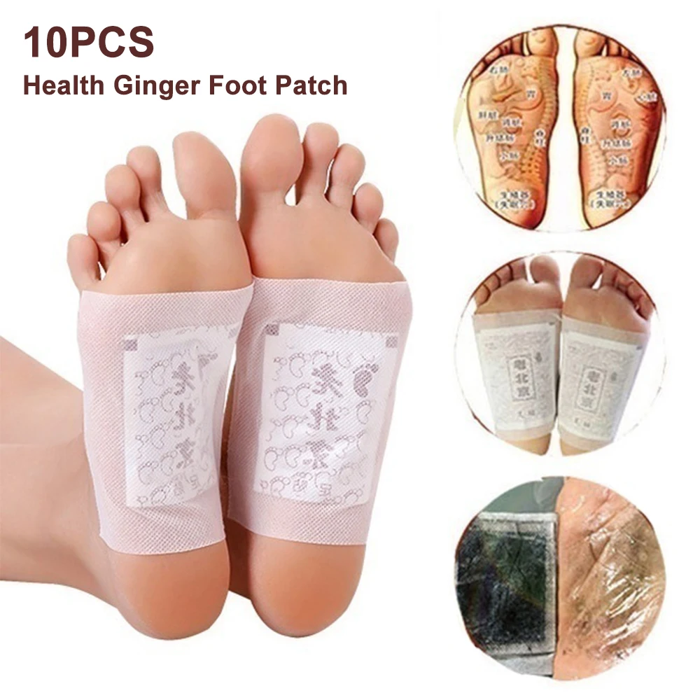 10pcs Feet Care Detoxifying Foot Patches Body Detox Foot Patch Adhersive Cleansing Improve Sleeping Slim Patch Plant Extract