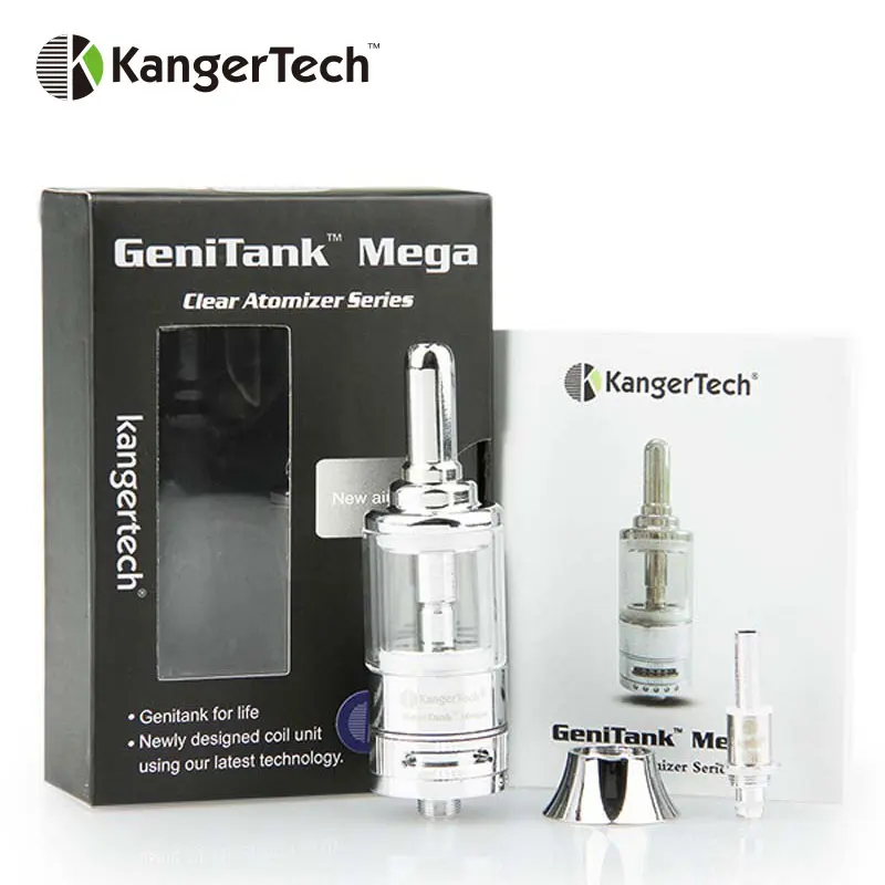 

100% Original Kangertech Genitank Mega Atomizer Tank 3.8 Ml Capacity with 1.8ohm Coil Unit Electronic Cigarette Tank Atomizer