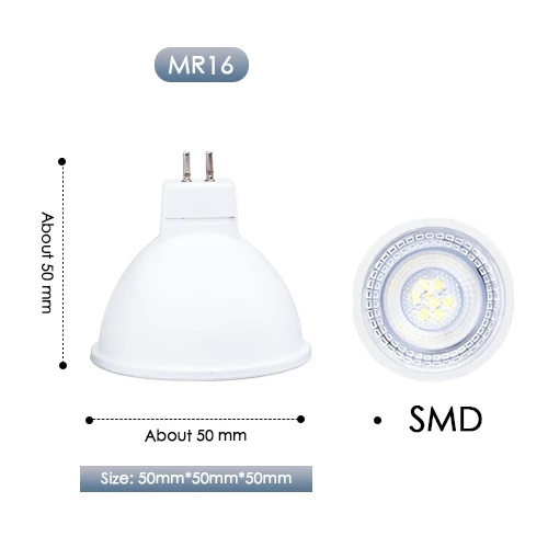 Светодиодный точечный светильник GU10 MR16 лампа Точечный светильник GU5.3 SMD Lampara 6 Вт AC 220 В 240 В 110 в 12 В лампа Внутреннее освещение домашний декор Bombillas - Испускаемый цвет: SMD MR16 6W