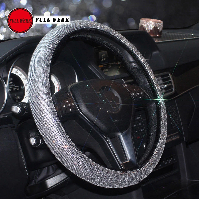 1pc 38cm Crystal Diamond Car Styling Steering Wheel Cover Protector for Women Girls Wrap Accessories | Автомобили и мотоциклы