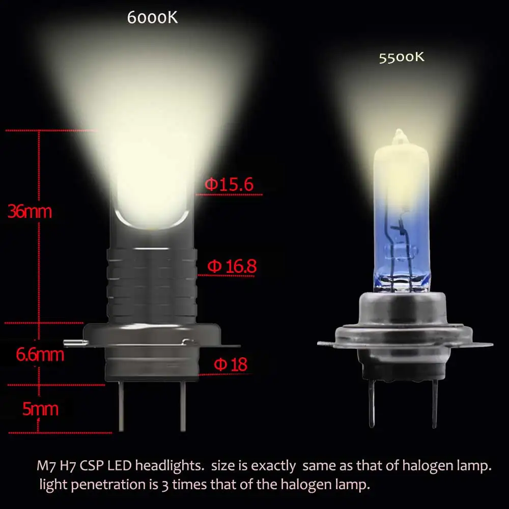2 шт. H7 110 Вт светодиодный комплект фар 26000лм автомобильная лампа супер яркий белый 6000K автоматическое освещение H7 Автомобильный светодиодный фонарь