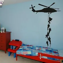 Ejército militar Helicóptero Wallpaper Vinilo Decoración Etiqueta de La Pared Para Niños Sala de Arte Decoración Extraíble Envío Gratis Wallpaper Y-626
