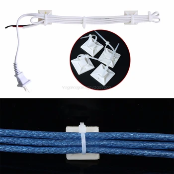 

10Pcs Adjustable Nylon Zip Cable Ties + Self-Adhesive Tie Mounts For Wire Management
