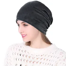 Женский Одноцветный индийский ворс кучи Эластичный Тюрбан шапка вязаные волосы выпадение головной платок обёрточная бумага зимние шапки для мужчин и женщин Gorros Mujer Invierno