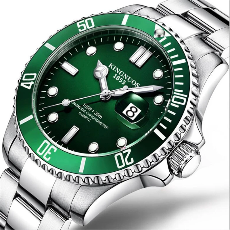 

Men's Watch Solid Steel Belt Butterfly Buckle Luminous Waterproof Large Men's Clock Business Wristwatches Reloj Hombre 2019