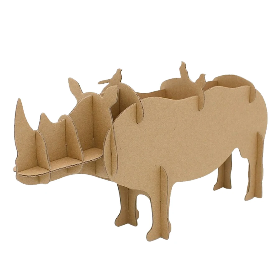 Rhino Пазлы Модель наборы игрушки DIY Каракули Коробка для хранения 3D сборки головоломка игра игрушки для детей развивающие хобби подарок