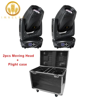 

IMRELAX 2pcs Beam Spot Zoom LED 300W Moving Head Light Double Prism Rotation Lyre LED Moving Head Stage Light with Flight Case