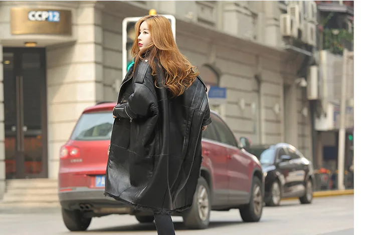 women natural sheep skin leather coat fur inside (16)