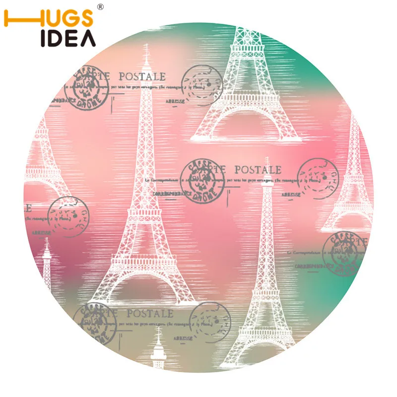 HUGSIDEA башня печатных круглые ковры для стул для гостиной коврик напольный коврик для детей коврик для гардеробной Противоскользящие коврики 60X60 см