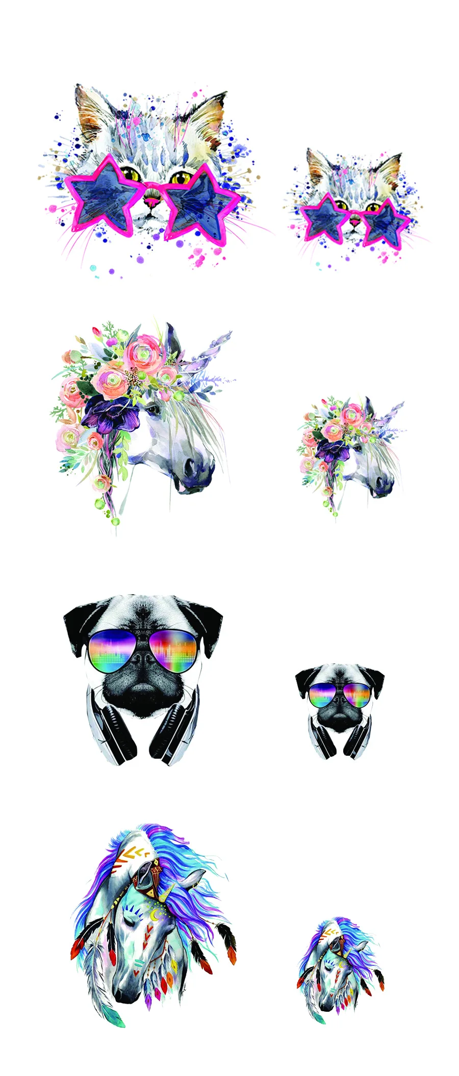 2pcs Ironing Transfers Patches Animals Heat Press Sticker for Clothes T-shirt DIY Appliques Parches Bordados Para Ropa1