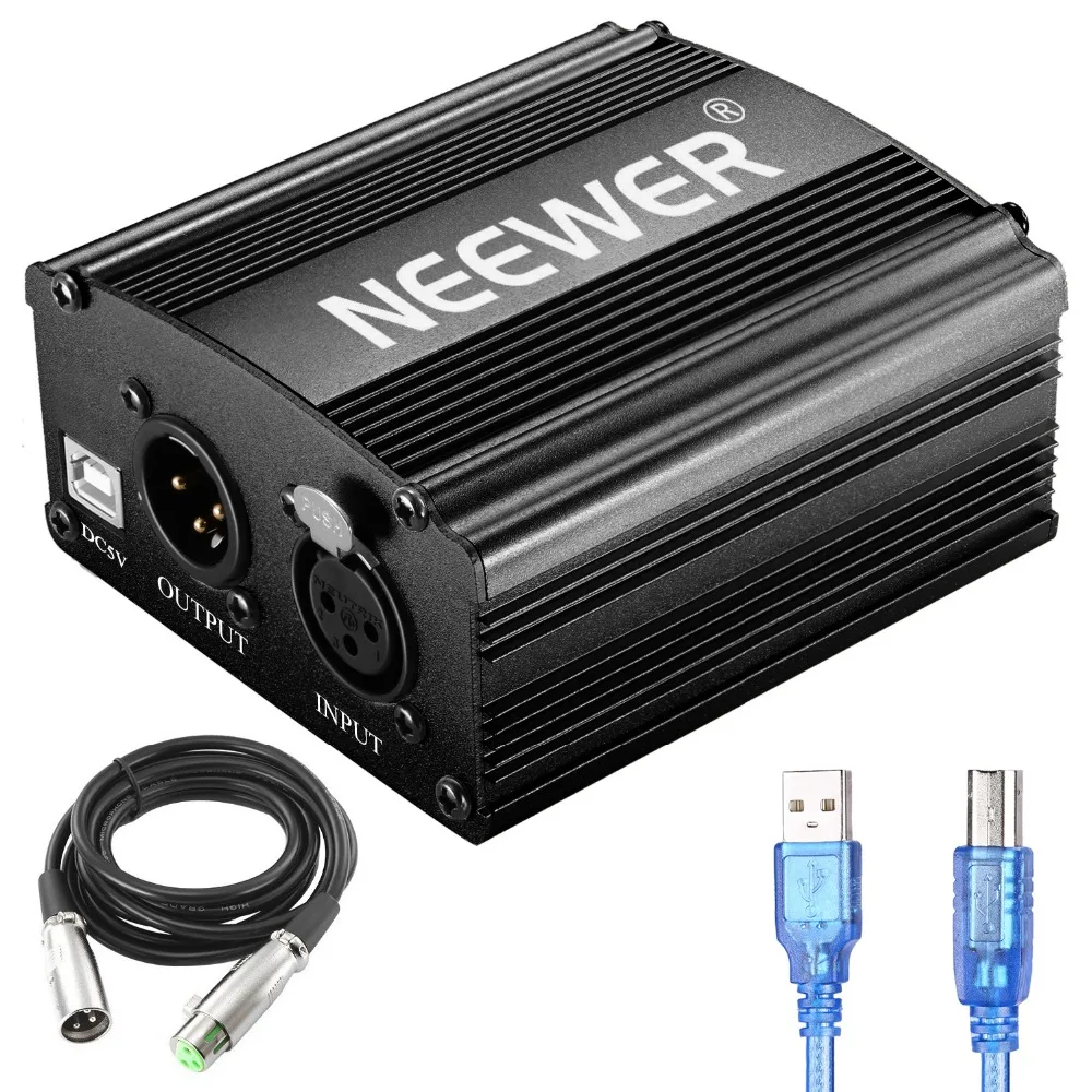 Neewer NW-800 конденсаторный микрофон комплект с USB 48 В фантомный источник питания, NW-35 Подвесная подставка, амортизатор, поп-фильтр